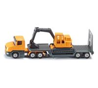 siku 1611, Low Loader with Excavator, Metal/Plastic, Yellow/Grey, Op (US IMPORT)