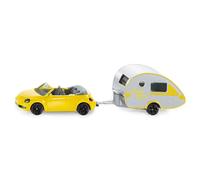 siku 1629, Car with Trailer Caravan, Metal,Plastic, Yellow,Silver, Detachable caravan