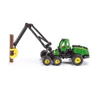 siku 1652, John Deere Harvester, Forestry, Metal,Plastic, 1:87, Green, Incl. tree trunk, Rotating crane