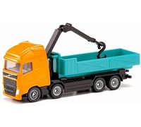 siku 1683, Volvo Roll-off Tipper with Crane, Metal/Plastic, Orange/Turquoise, Ro