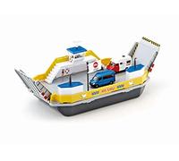 siku 1750, Car Ferry, 1:50, Metal,Plastic, Incl. 2 toy cars, Yellow,Grey, Floatable, Movable ramps