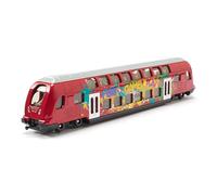 siku 1791, Double-Decker Train, 1:87, Metal,Plastic, Red, Graffiti design, Compatible with other siku toys