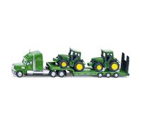 siku 1837, Low Loader with 2 John Deere Tractors, 1:87, Metal/Plasti (US IMPORT)