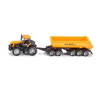 siku 1858, JCB Tractor with Dolly and Tipping Trailer, 1:87, Metal,Plastic, Yellow, Removable tipper body