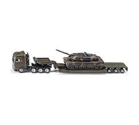 siku 1872, Low Loader with Tank, Metal,Plastic, 1:87, Detachable semi-trailer, Sticker set for personalization, Green