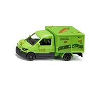 siku 1941, Streetscooter Organic Delivery Service, Toy Delivery Van, 1:50, Metal/Plastic, Green, Opening Tailgate, With Sticker Sheets and Cardboard Food Sheets