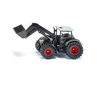 siku 1990, Fendt 942 Vario with Front Loader, Toy Tractor, 1:50, Metal/Plastic, Black, Moving Bucket and Front Loader, Rear and Front Coupling