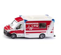 siku 2115, Mercedes-Benz Sprinter Miesen type C Ambulance, 1:50, Metal,Plastic, Red,White, Removable roof, Incl. stretcher and spine board