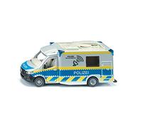 siku 2301 Mercedes-Benz Sprinter Police Car, Police Toy, 1:50, Metal/plastic, Blue/white, Rotating Satellite Dish, Removable Roof, Opening Doors