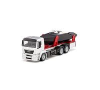 siku 2715, Lorry with Motorboat, 1:50, Metal,Plastic, Silver,Black, Floating toy boat