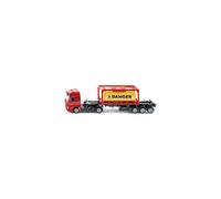 siku 3922, Mercedes-Benz Lorry with Framed Tank Container, 1:50, Metal/Plastic, Red, Incl. 1 Container, Detachable semi-trailer