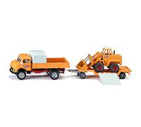 siku 4117, Two-Piece Construction Set, Incl. Mercedes-Benz 710 Truck with Bölling Wheeled Loader, Kramer 411 Model, 1:50, Metal,Plastic, Yellow, Movable parts