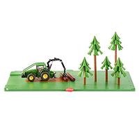 siku 5605, Forestry Set with Tractor, 2 base plates and 5 trees, Plastic,Metal, Green, Multifunctional