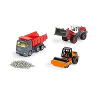 siku 6329, Road Construction Gift Set, Dump Truck, Liebherr Wheeled Loader, Road Roller, Movable parts, Incl. Granules