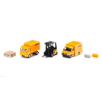 siku 6335, DHL Logistics Gift Set with Truck, Forklift, Parcel Delivery Van, Pal
