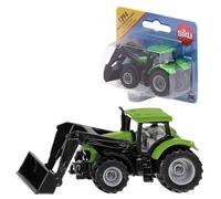 siku 1394, DEUTZ-FAHR with Front Loader, Metal,Plastic, Green, Movable front loader, Removable cab, Trailer coupling