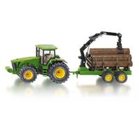 SIKU 1:50 SCALE JOHN DEERE TRACTOR WITH FORESTRY TRAILER