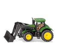 Siku Tractor John Deere 1395 - Green, Metal & Plastic, Rubber Tyres, Movable Front Loader