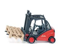Siku Forklift 1722 Linde – Die-cast Metal/Plastic 1:50, Lifting & Tilting Forks, 2 Pallets, Red