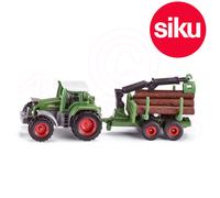 Siku 1645 Fendt Tractor with Forestry Trailer 1:87 Diecast Toy