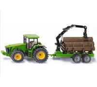 SIKU No 1954 1:50 John Deere 8430 Tractor & Forestry Trailer c/w Logs Crane Grab
