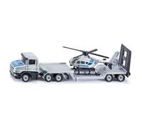 Siku Police Low Loader with Helicopter Diecast Model - 1:87 Scale