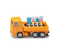 Siku Road Maintenance Lorry 1322 - Metal/Plastic, Orange, Including 8 Traffic Signs