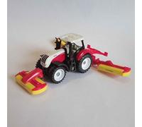siku 1672, Steyr Tractor with Pöttinger Combination Mower, Metal,Plastic, Red, Toy vehicle for children