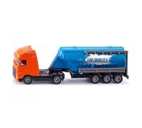 siku 1792, Lorry with Silo Trailer, 1:87, Metal,Plastic, Orange,Blue, Detachable semi-trailer