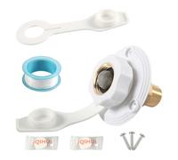 SIKUAI 1 Pc Hose Connector Water Inlet Flange RV Freshwater Tanks ABS+Brass White Applicable to RVs
