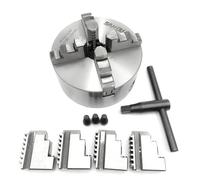 SIKUAI 130mm 5" #K12-130 4 Jaw Lathe Chuck Self Centering Steel Silver for Grinding/Drilling/Millin Machines