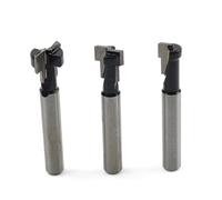 SIKUAI 3Pcs Keyhole 1/4" Shank T-Slot Router Bit Set 5/16" & 1/2" & 3/8" Diameter Black & Silver Carbon Steel for Wood Hex Bolt Milling Cutter T-Track Slotting