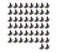 SIKUAI 50pcs 19.7mm x 5.6 mm x 16mm Plastic SPDT 2 Position Vertical Slide Switch On/Off Latching Mini Small High Knob 8mm 3 Terminal PCB Mount Panel Black