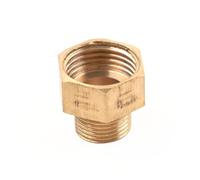 SIKUAI Brass Pipe Fitting Reducer Adapter Threaded G1/2 Female To G3/8 Male Hex Nipple Golden
