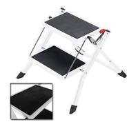 SiKy 2 Step MINI Ladder Lightweight Safety Non Slip Mat Heavy Duty Steel Folding Portable Kitchen Stool Caravan Home Garden Tool DIY Multi Use 150kg Max Capacity