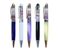 Sikyby Bunny Rabbit Head Cute 3D Floater Liquid Writing Journaling Office Pen Unique Gifts Set of 5 Pens