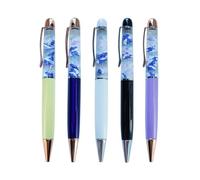 Sikyby Dolphin Jellyfish Sea Shell Glow In The Dark Cute 3D Floater Liquid Writing Journaling Office Pen Unique Gift For Women Men Kids Set of 5 Pens