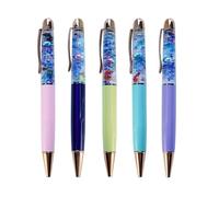 Sikyby Koi Fish Glass Glaze Cute 3D Floater Liquid Writing Journaling Office Pen Unique Gifts Set of 5 Pens