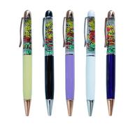 Sikyby Ladybug Floating Funny Pens Cute Floater Liquid Writing Journaling Office Pen Unique Gift For Women Men Set of 5 Pens