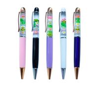 Sikyby Lily Flower Cute 3D Floater Liquid Writing Journaling Office Pen Unique Gifts Set of 5 Pens