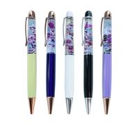 Sikyby Sea Shell Glow In The Dark Cute 3D Floater Liquid Writing Journaling Office Pen Unique Gifts Set of 5 Pens
