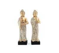 SIL Antique Gold Standing Thai Buddha Figurine Choice of 2 (Only one supplied)