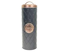 SIL Grey & Copper Metal Pasta Storage Tin Box Canister