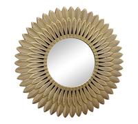 SIL Heart of The Home Metal Feather Mirror - Diameter 50 cm Gold