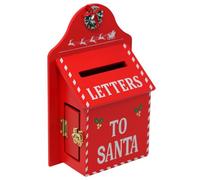 SiL Interiors Christmas Letters to Santa Mail Post Box with Festive Design - Red