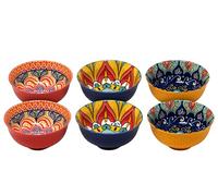 SiL Interiors Colourful 12cm Patterned Asian Inspired Serving Bowls - Set of 6