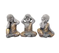 Sil Interiors Decorative Buddhas Hear No.See No.Speak No. Evil - Set of 3