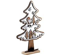 SiL Interiors Free Standing 30cm Wooden Christmas Tree Nordic Scandinavian Ornament Decoration