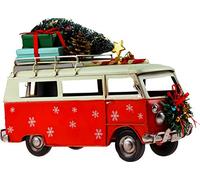 SiL Interiors Large 25cm Christmas Red Camper Van Model Metal Ornament