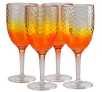 SiL Interiors Plastic reusable Party Design Wine Glasses - Summer Orange - Set of 4